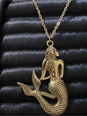 Silver Mermaid Pendant Necklace - Unbranded